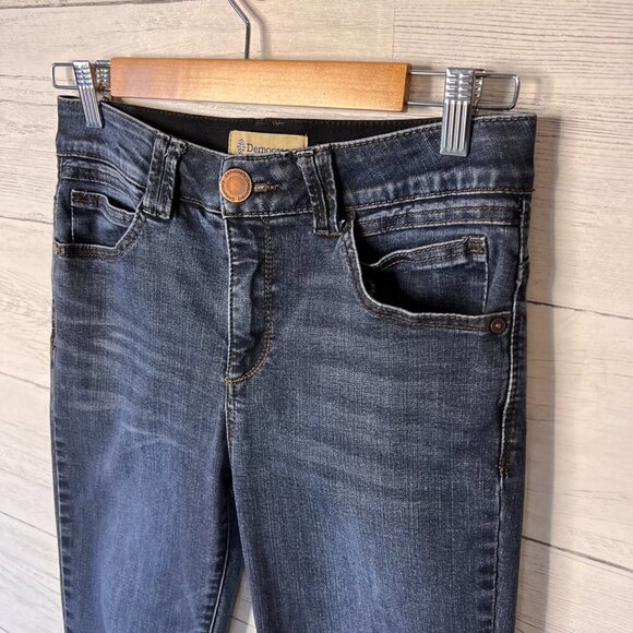 Democracy Jean Womens Size 6 Dark Wash Scalloped Hem Straight Crop Denim - Picture 5 of 12